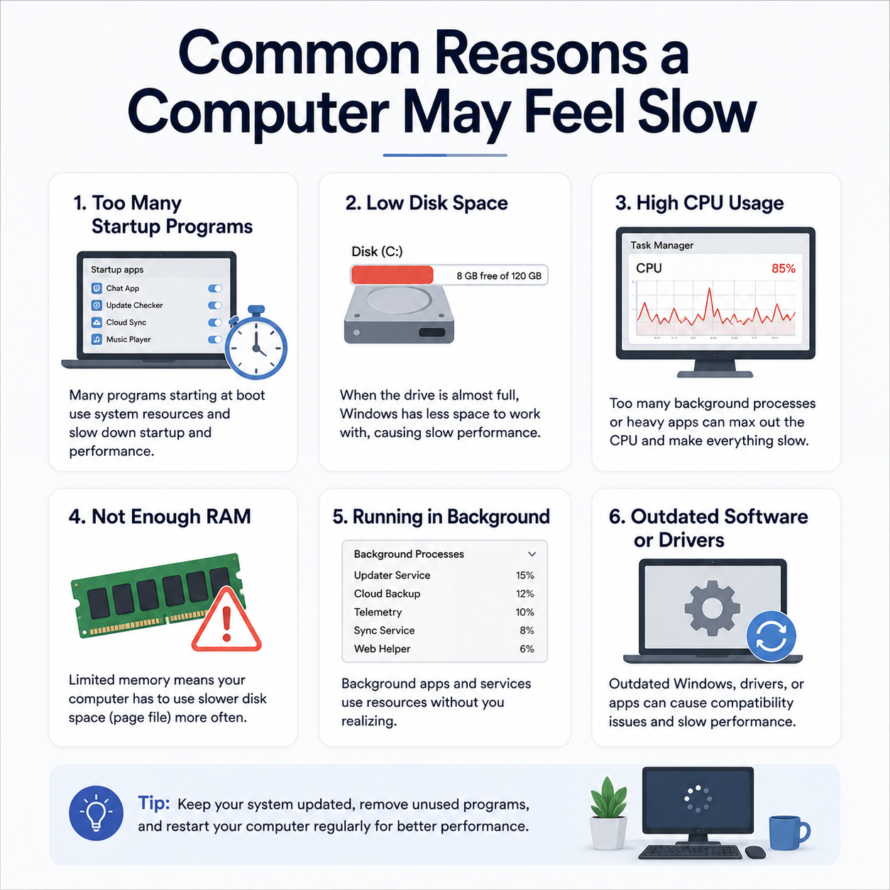 Common Reasons a PC May Feel Slow